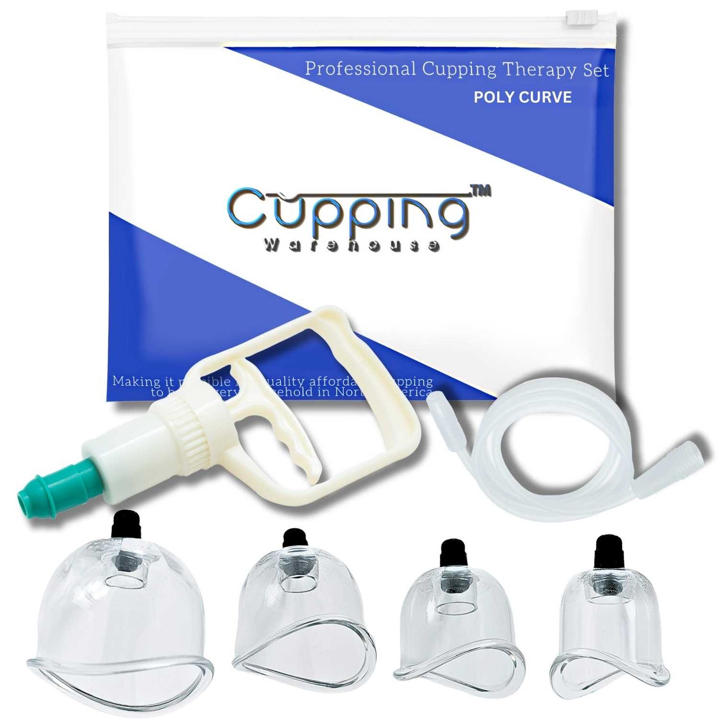 10 Sets of  Poly Curved Cups™ - Polycarbonate Cupping Therapy Cups - US ONLY