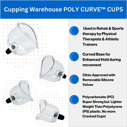 Poly Curved Cups- Polycarbonate Cupping Therapy Cups