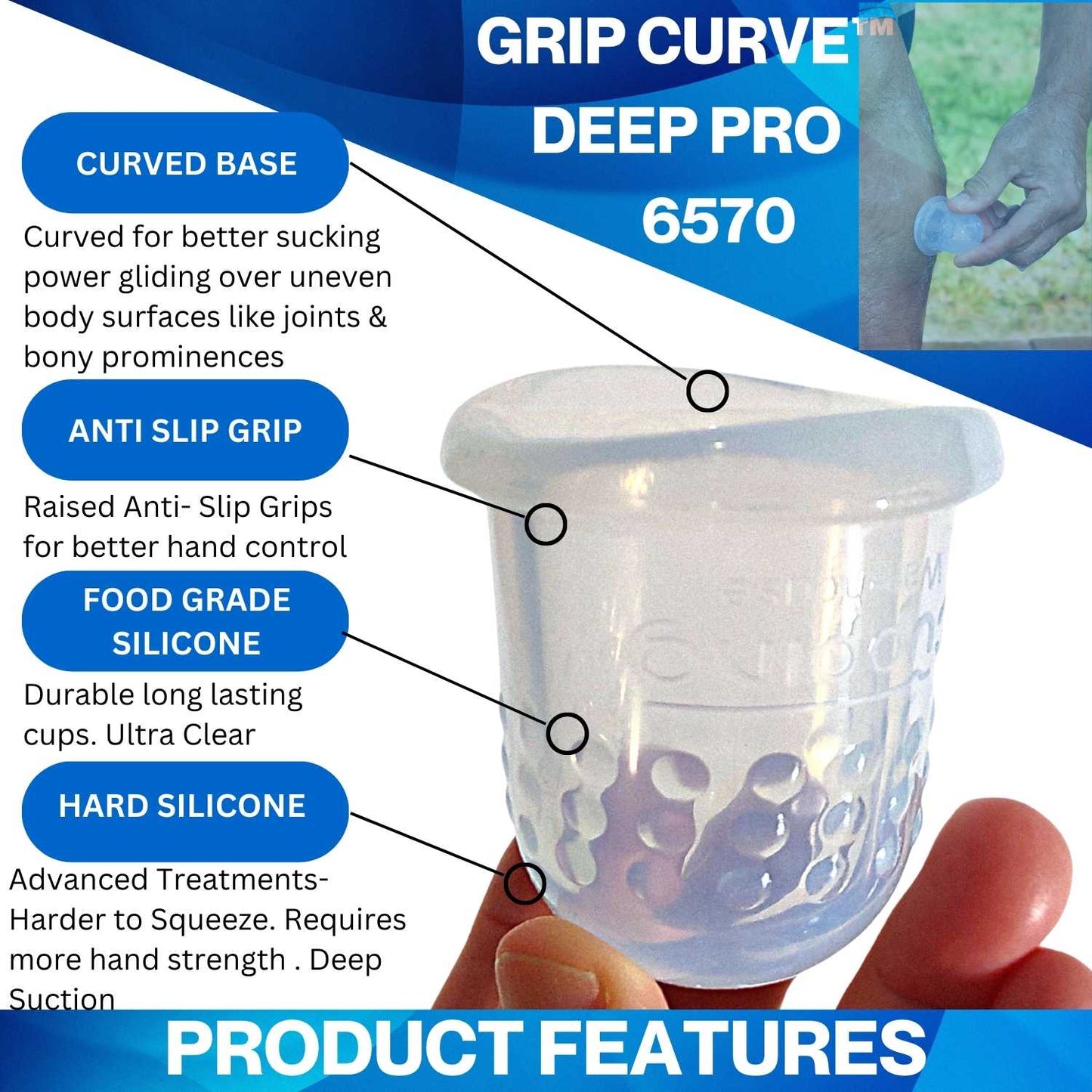 10 Sets of GRIP Joint Curved Silicone Cups for Dynamic Cupping