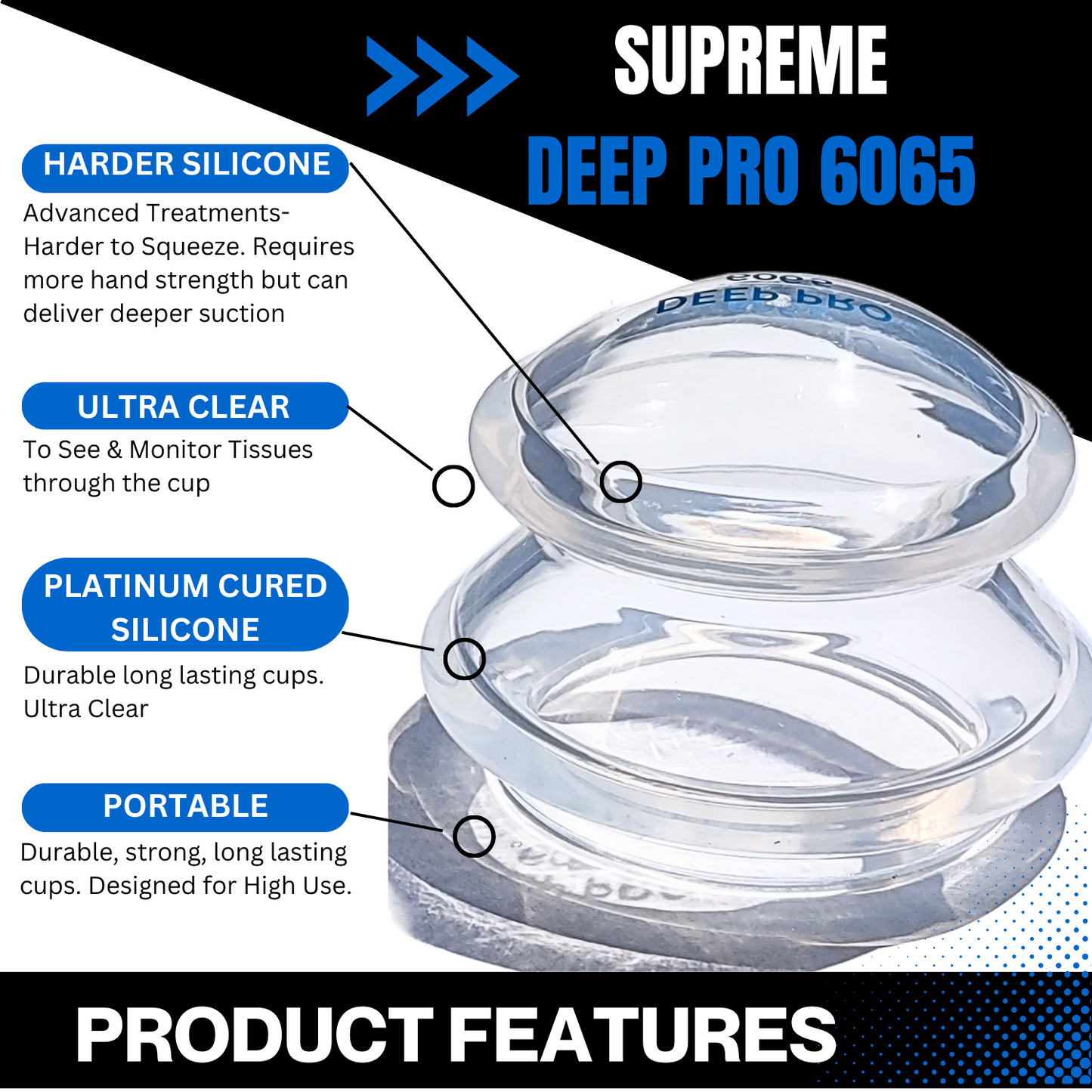 10 Sets of Supreme DEEP PRO 6065 Advanced Harder Silicone Cupping Therapy Sets