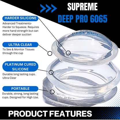 10 Sets of Supreme DEEP PRO 6065 Advanced Harder Silicone Cupping Therapy Sets