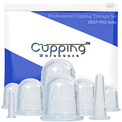 Cupping Warehouse Ultimate Chinese 36 Cup Set (20 Poly CupsTM Stronger PlasticPolycarbonate, 8 Supreme Deep PRO 6065 & 8 Grip PRO 6570 Silicone Cupping Therapy Sets