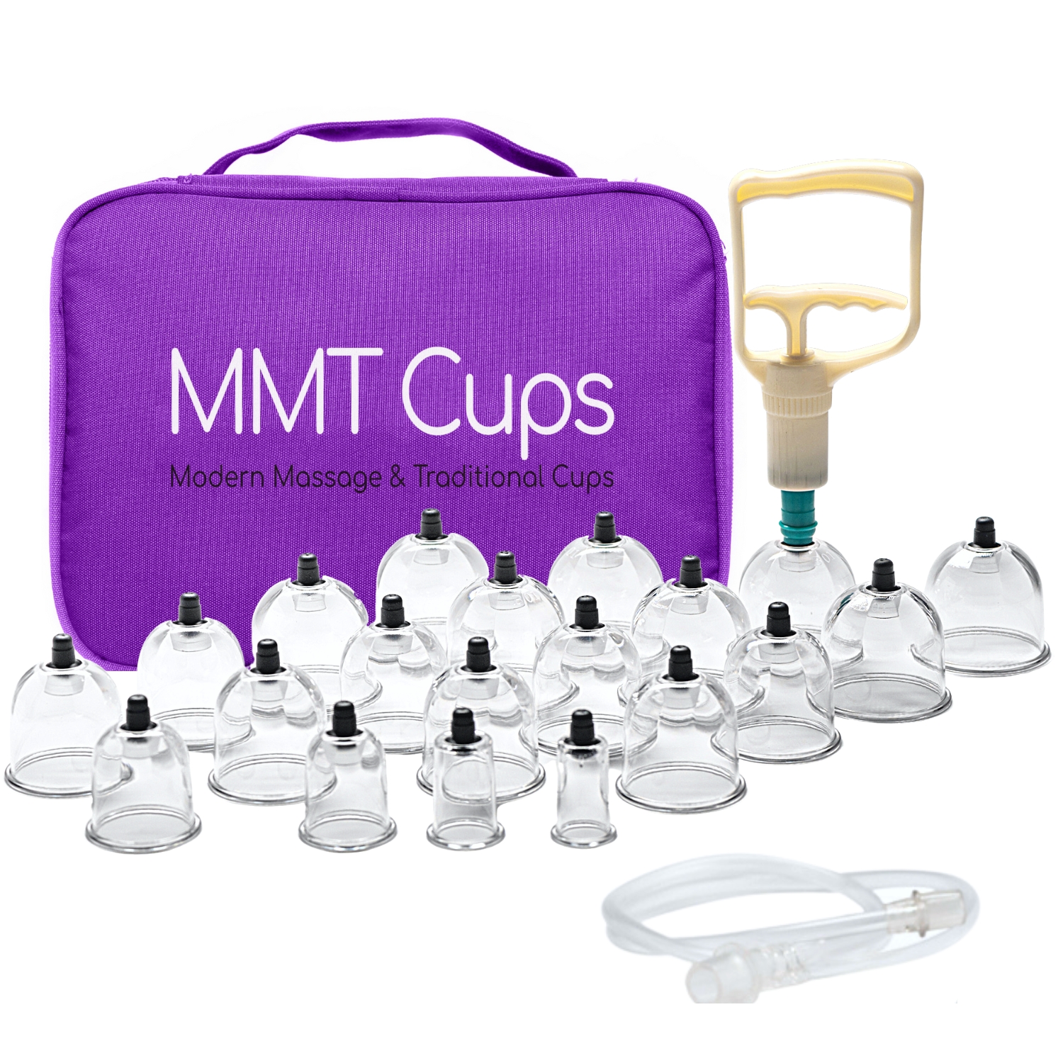 MMT 20 POLY CUPS™ Polycarbonate Cupping Set -Pump Gun- Extension Tube- Removable Valves -US