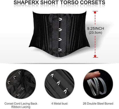 24-Steel-Bones Classic Cotton Corset Heavy Duty Waist Trainer