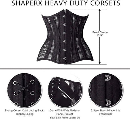 Longline 24-Steel-Bones Heavy Duty Cincher Weight Loss Corset