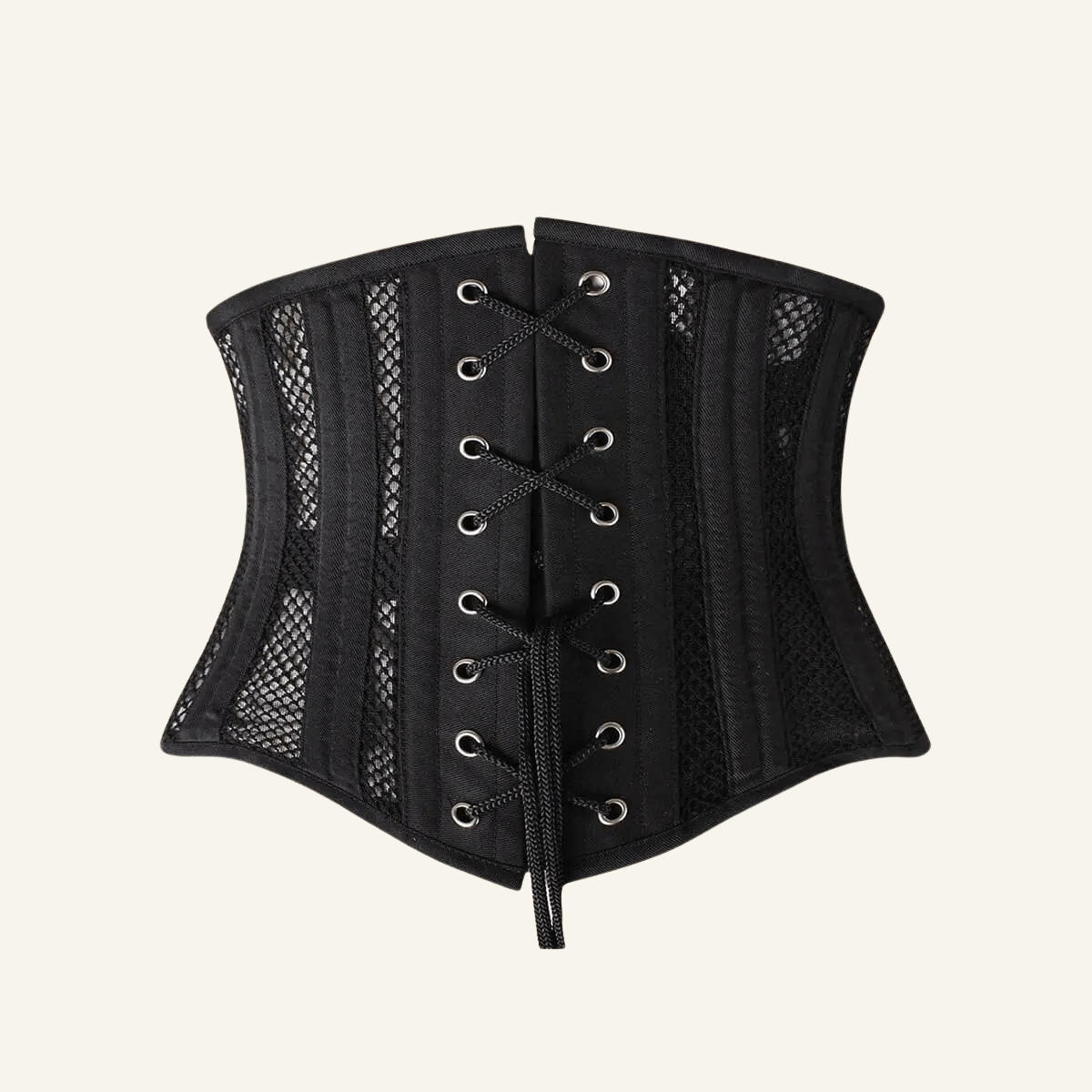 26-Steel-Bones Mesh Corset Breathable Waist Trainer for Short Torso