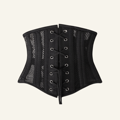 26-Steel-Bones Mesh Corset Breathable Waist Trainer for Short Torso