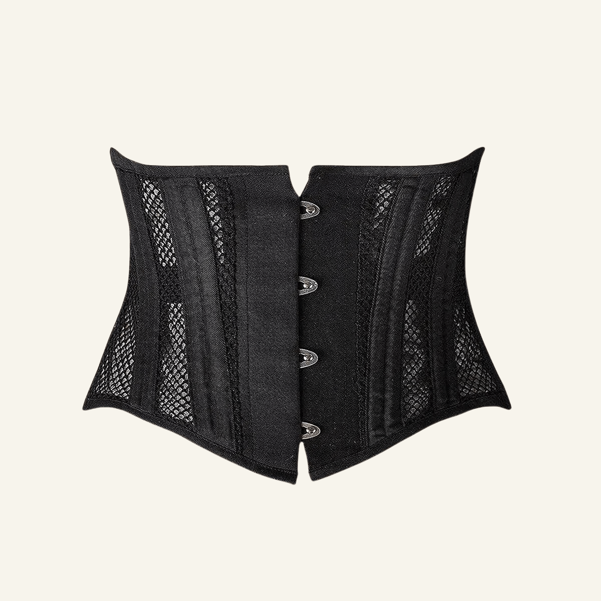 26-Steel-Bones Mesh Corset Breathable Waist Trainer for Short Torso