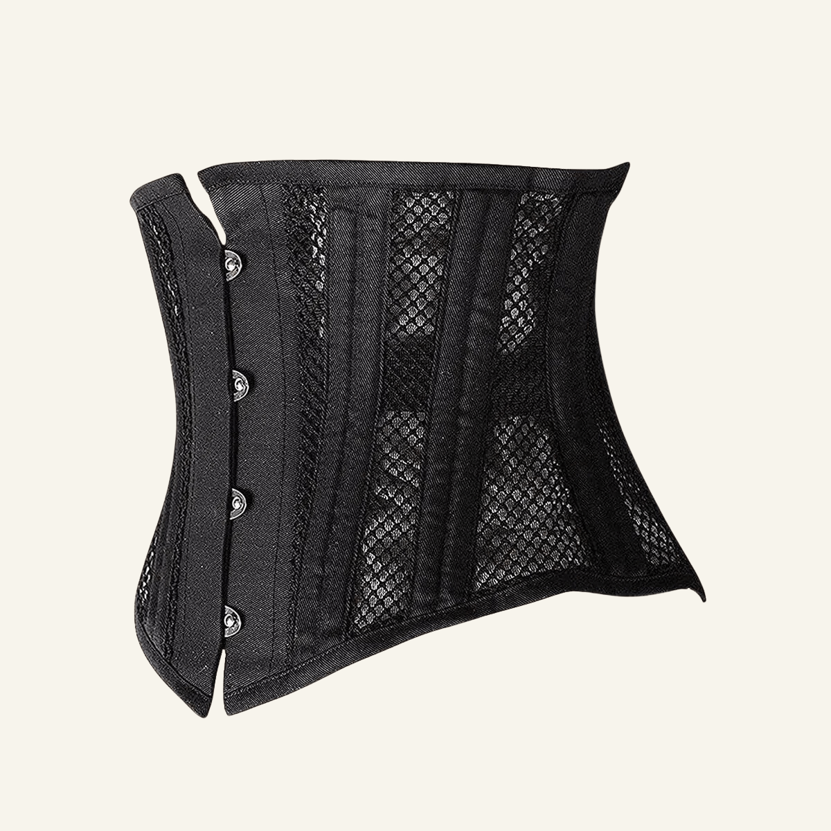 26-Steel-Bones Mesh Corset Breathable Waist Trainer for Short Torso