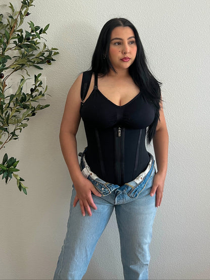 15 Flexible Steel Bones Sport Waist Trainer with Shoulder Straps