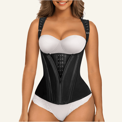 15 Flexible Steel Bones Sport Waist Trainer with Shoulder Straps