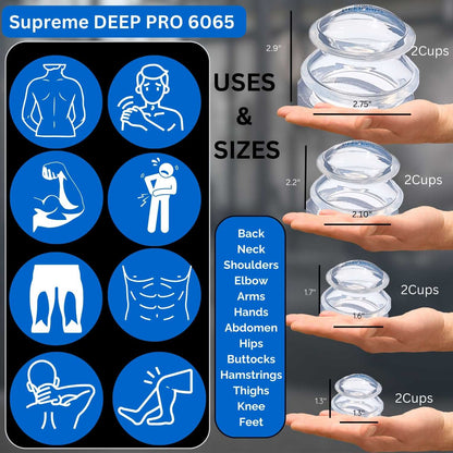 10 Sets of Supreme DEEP PRO 6065 Advanced Harder Silicone Cupping Therapy Sets